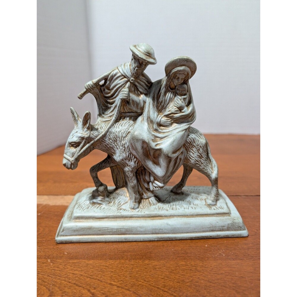 Flight To Egypt  Jesus Joseph &Mary Donkey Flee Ceramic Vintage. Lena Strohmie